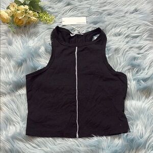 NWT Reformation Lydia Crop Black Seamed Tank sz XS